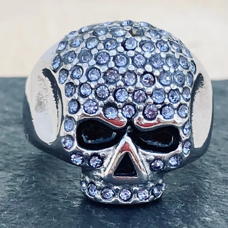 Bling Skull Ring - Blue - SLC90 CLEARANCE