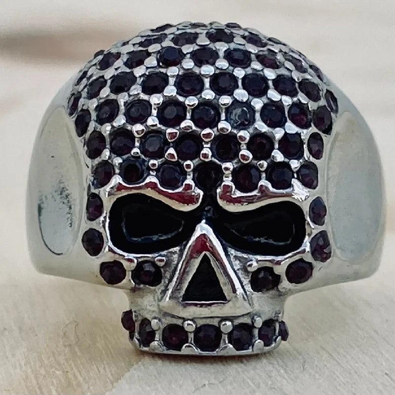 Bling Skull Ring - Dark Purple - SLC91  CLEARANCE