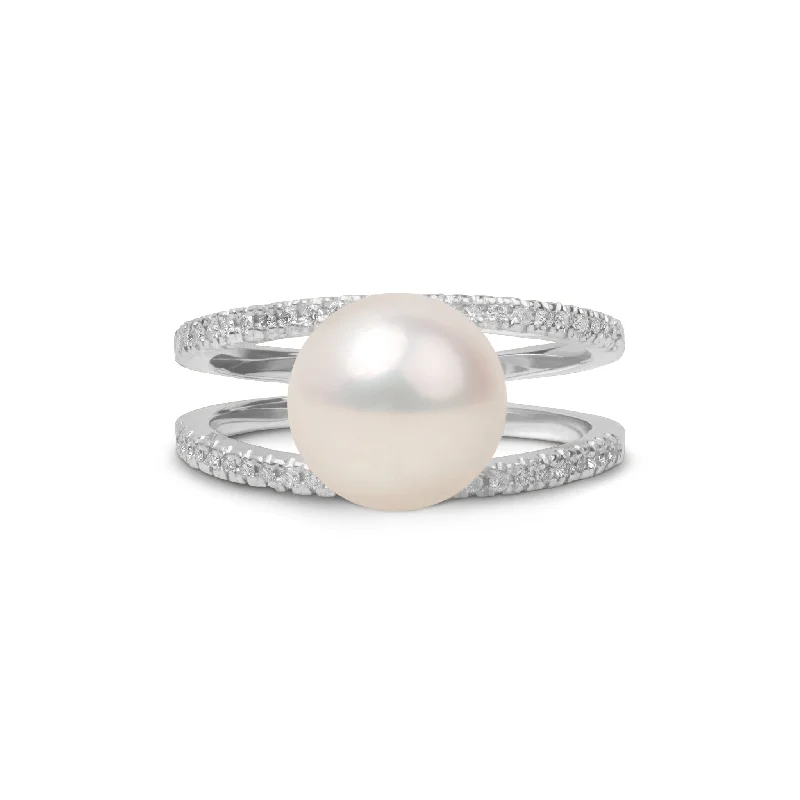 Bridge Collection 9.0-10.0 mm Freshadama Pearl and Diamond Ring