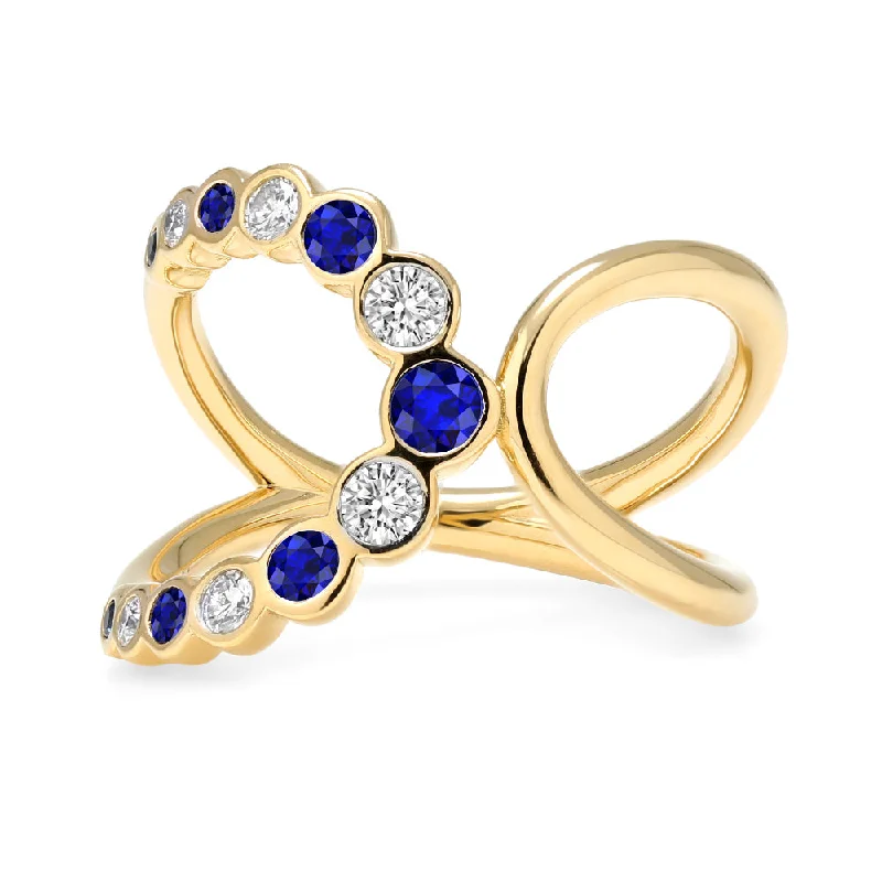 Bubbly Elegance Sapphire and Diamond Ring