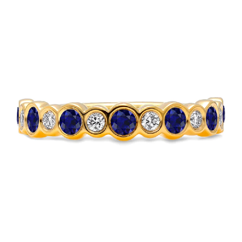 Bubbly Sapphire and Diamond Ring