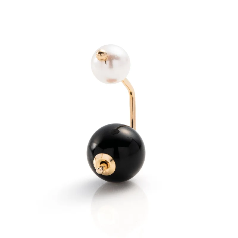 emerald-cut ruby eternity ring "Bumble Bee" Pearl Onyx Earring