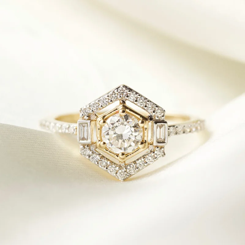minimalist stacking rings set Cecily Lab-Grown Diamond Ring- UK Size O