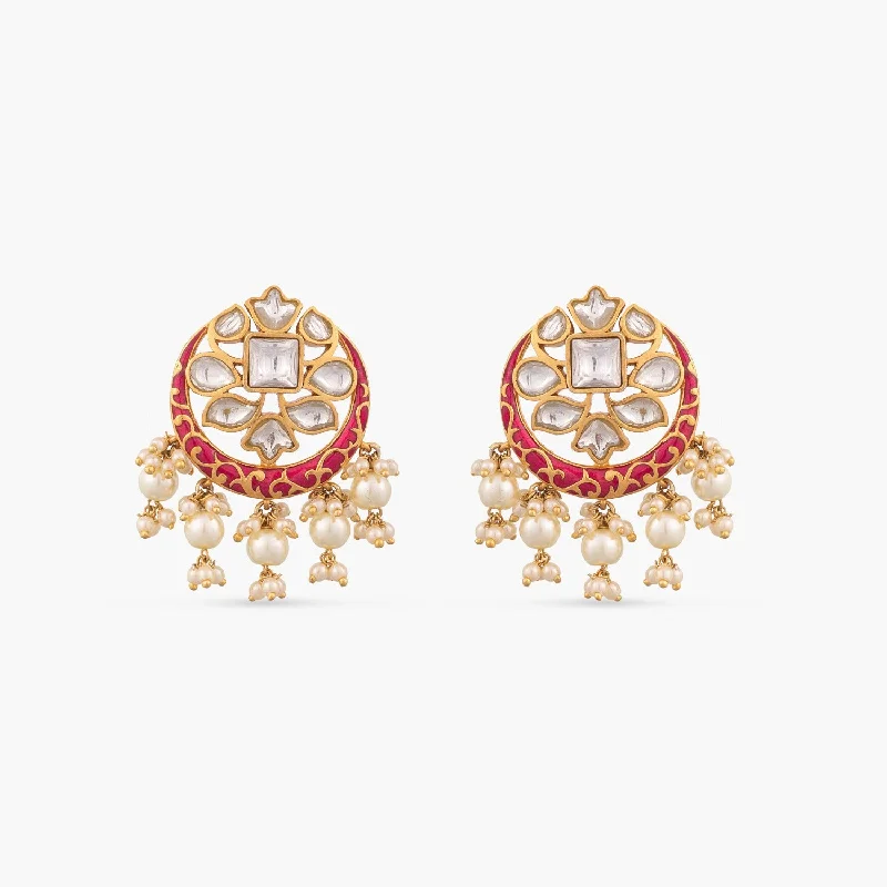 Chandni Enamel Silver Earrings