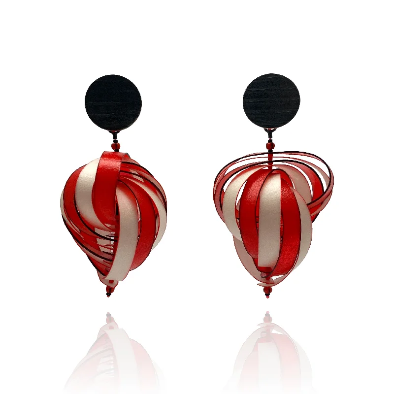 white gold diamond cluster ring Christine Demmel  - Candy Cane Earrings