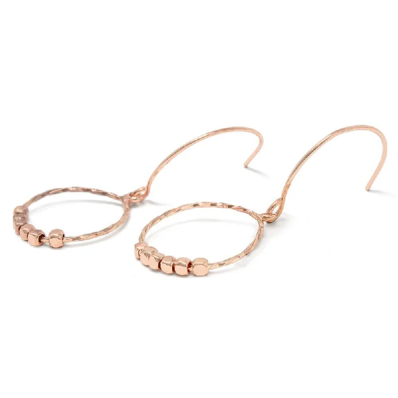 cubic zirconia tennis necklace Circle Drop Earrings Rose Gold Tone
