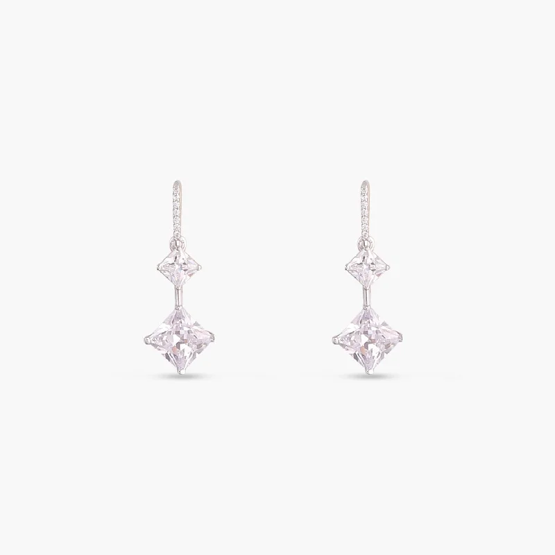 Classic Princess cut CZ Drop Earrings