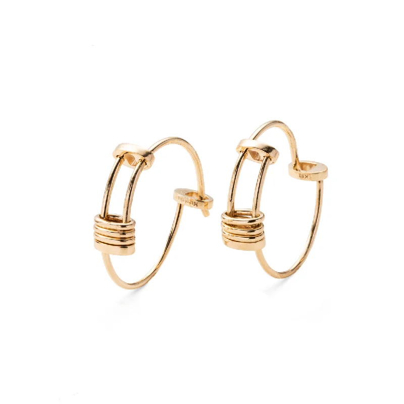 bohemian anklet with shells 【Made-To-Order】 "Contortionist" Hoop Earring Medium size