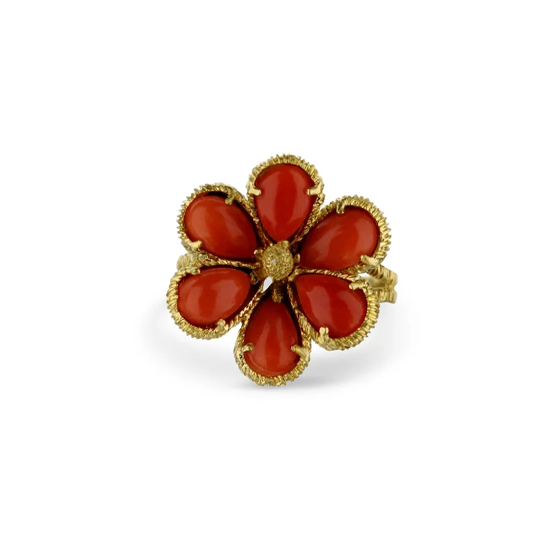 Coral Flower Ring