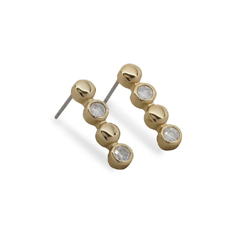 chunky silver hoop earrings CZ Bar Earrings Gold Plated