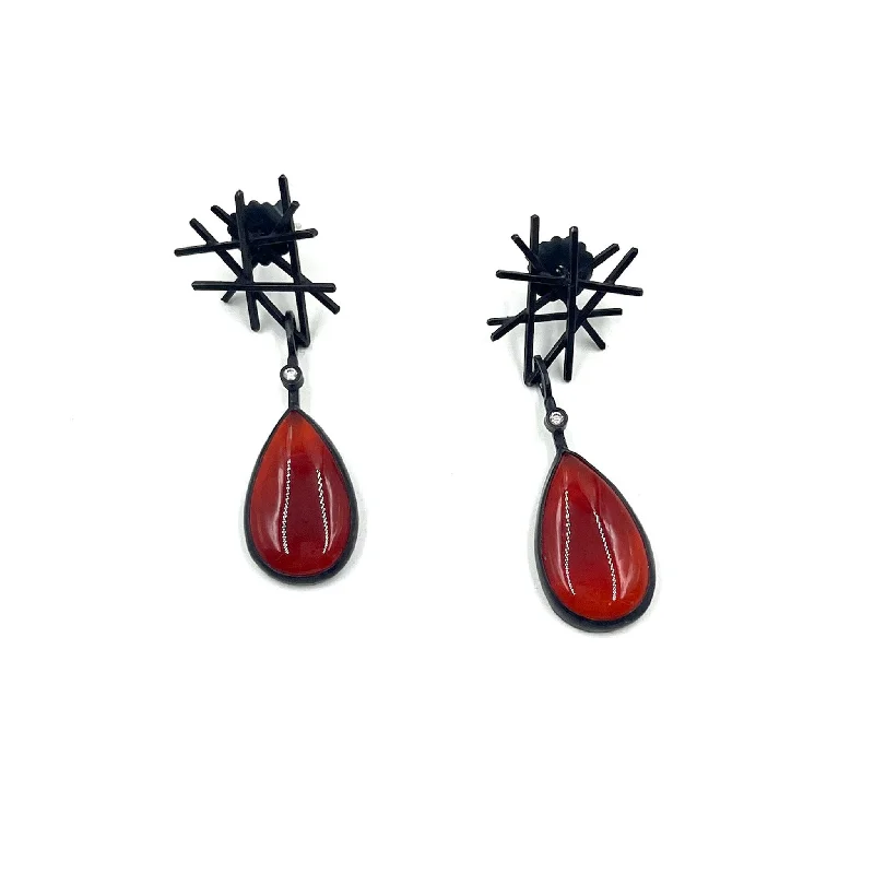adjustable moon phase bracelet Daphne Krinos - Carnelian and Diamond Earrings