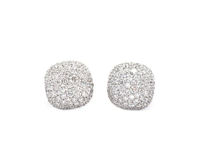 personalized couple rings David Yurman 1.35ctw Pave Diamond Cushion Stud Earrings in 18K and Sterling Silver W/Box