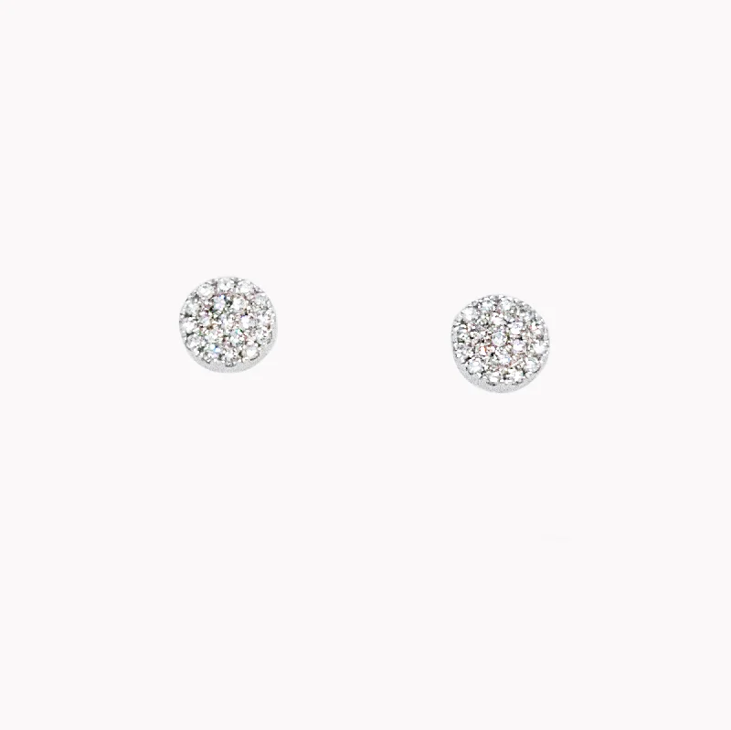 men’s black onyx bracelet Pavé Diamond Disc Studs