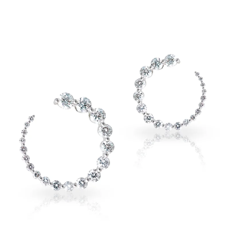 dainty butterfly pendant necklace Diamond Hoop Earings 2.09 Carat Weight