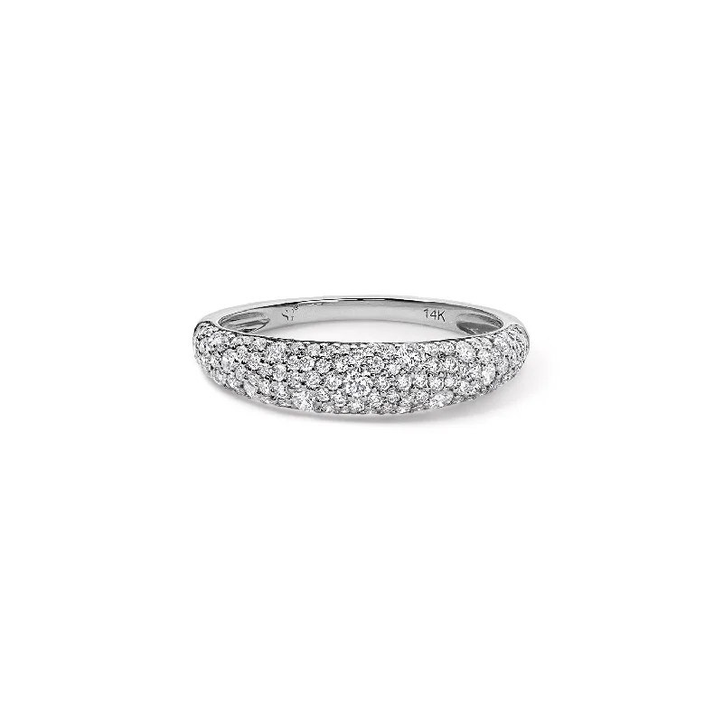 minimalist horseshoe necklace gold Diamond Pave Stack Ring