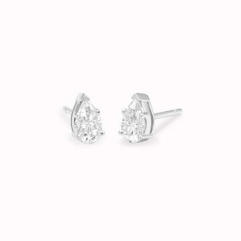 celestial zodiac sign necklace Diamond Pear Illusion Stud Earrings