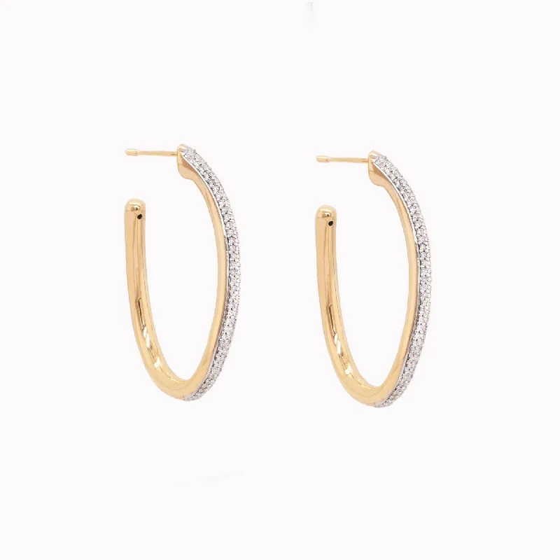 handcrafted beaded hoop earrings Diamond Stripe Wave Hoops