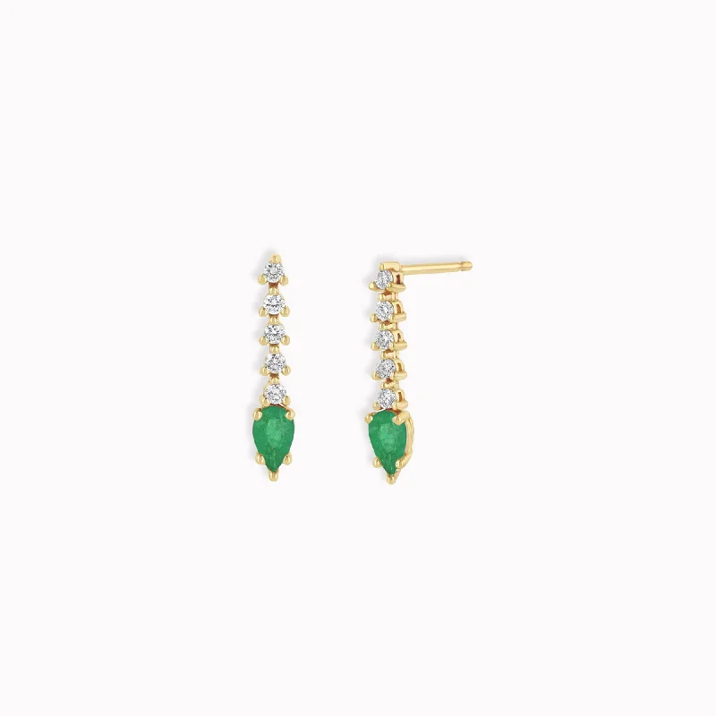 vintage filigree engagement ring Diamond Tennis Emerald Drop Earrings