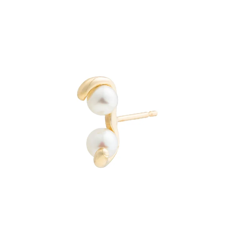 simple turquoise stud earrings "Drosera"  Akoya Pearl Earring