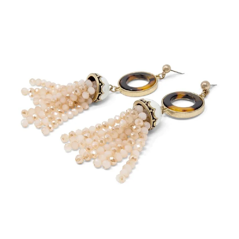 men’s silver ring with onyx EarringsTurtle Enamel Beige Bead Tassel