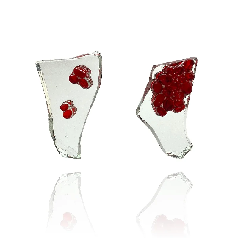 dainty pearl and diamond ring Efharis Alepedis - Mirror Earrings