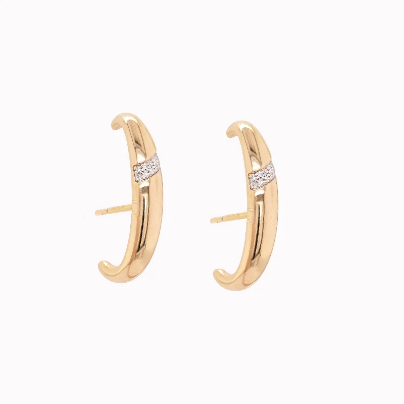 unique diamond stud earrings Elongated Lobe Cuff Stud Earrings