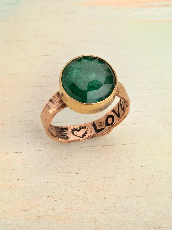 simple crystal earrings Emerald Forest Ring