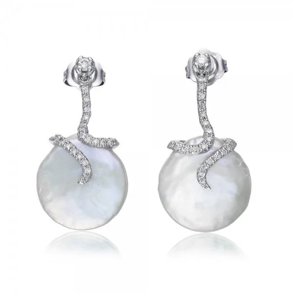 dainty sapphire stacking rings Enchanting Cultured Freshwater Coin Pearl & Diamond Earrings