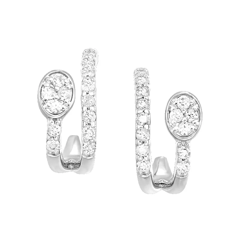 10K Gold and Diamond Double Sided Earrings