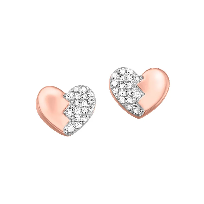 10K Gold and Diamond Heart-Shaped Stud Earrings | Fernbaugh's Jewelers