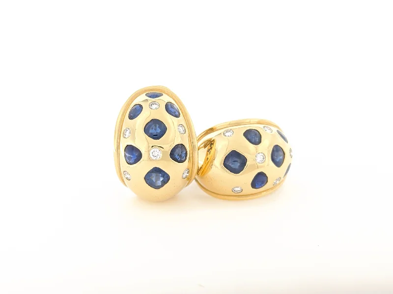 celestial star earrings stud SOLD Estate Diamond & Sapphire Gold Earrings