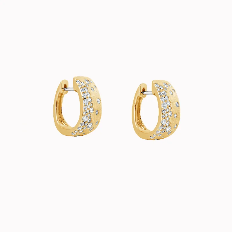 unique silver branch ring Galaxy Diamond Huggie Earrings