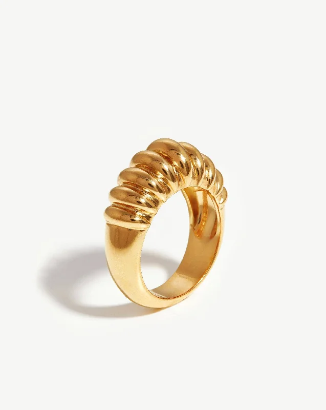 boho macrame bead anklet Claw Ridge Ring | 18ct Gold Plated