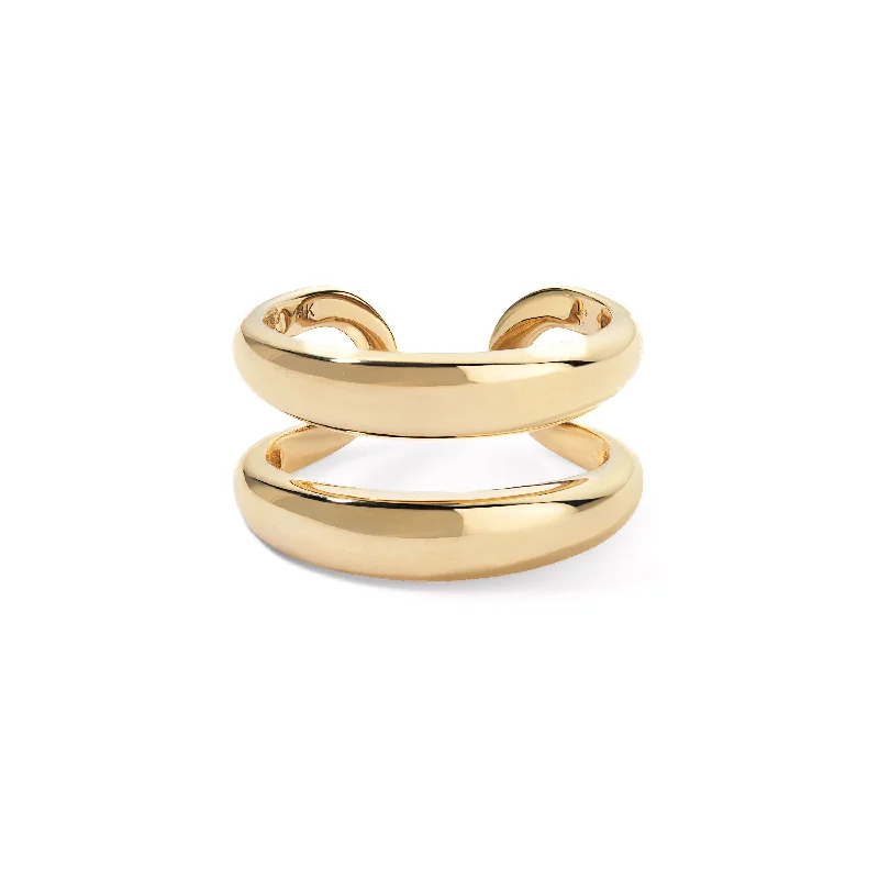 white gold infinity ring Gold Double Domed Ring