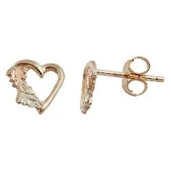 dainty rose gold chain bracelet Gold Heart Leaf Earrings