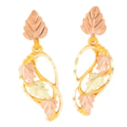 custom engraved wedding band Gold Leaf Earrings