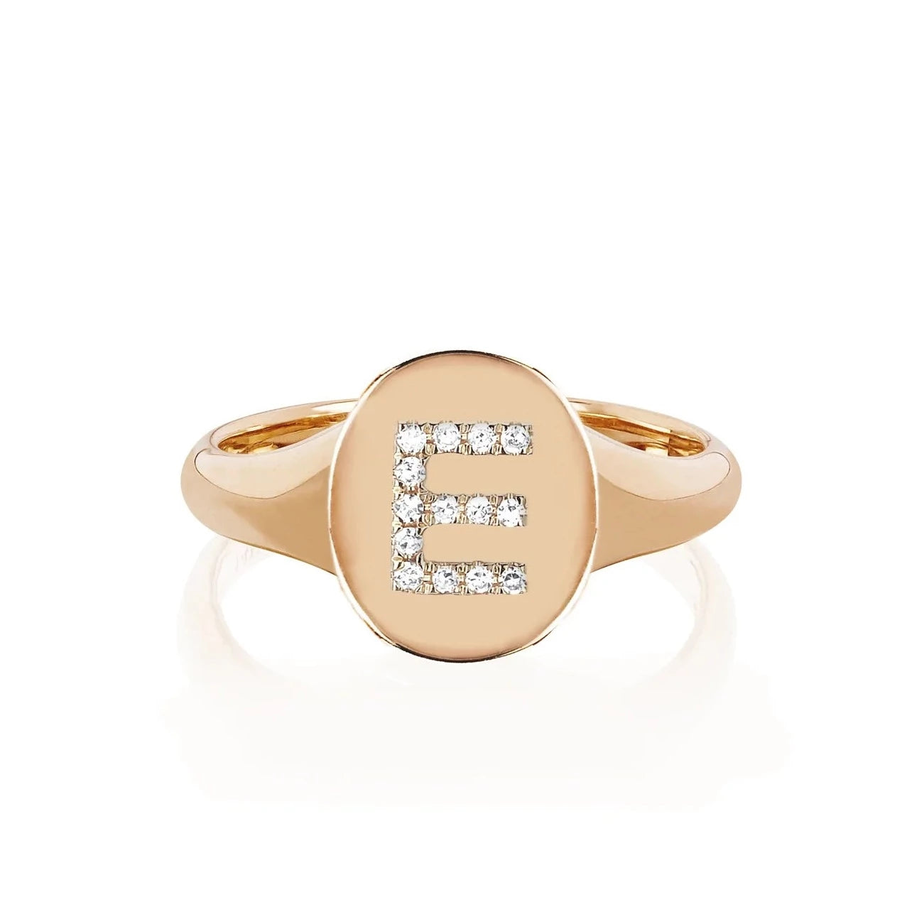 women’s leather wrap bracelet Gold Oval Signet With Diamond Initial Ring