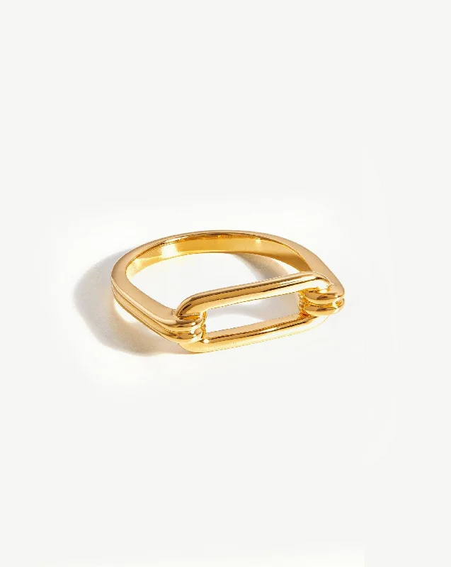 real smoky quartz pendant Ovate Ring | 18ct Gold Vermeil