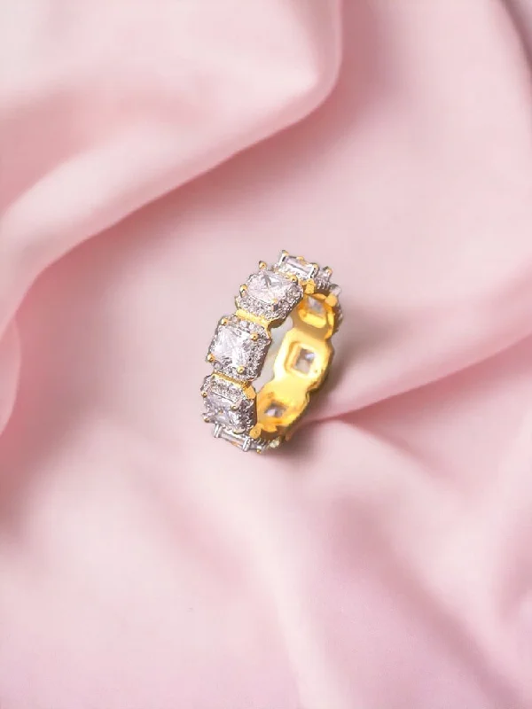 modern baguette diamond ring Golden Denny Zirconia Ring