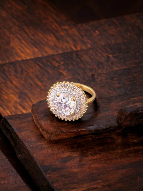 handmade lava stone bracelet Golden Eton Zirconia Ring