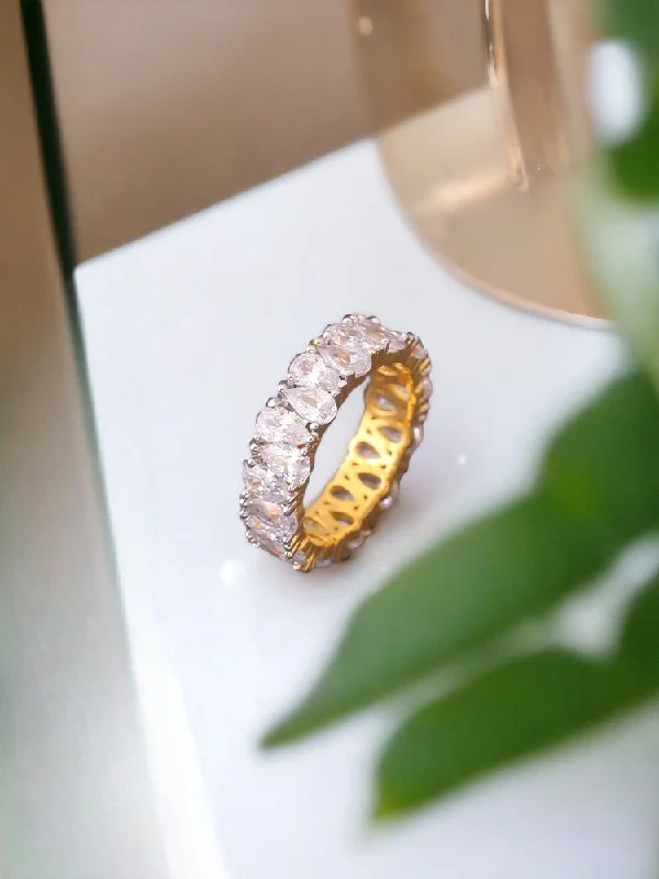 dainty heart charm necklace Golden Gunjan Zirconia Ring