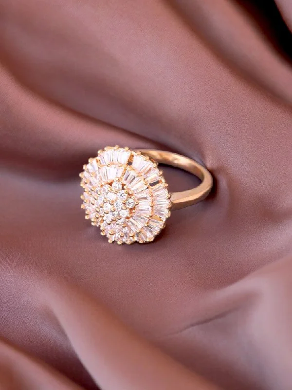 sterling silver braided ring Golden Suchitra Zirconia Ring