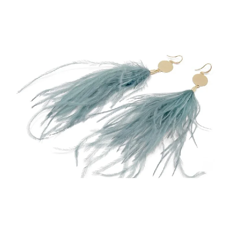 men’s leather and silver bracelet Gold Tone Feathers Drop Earrings Turquoise