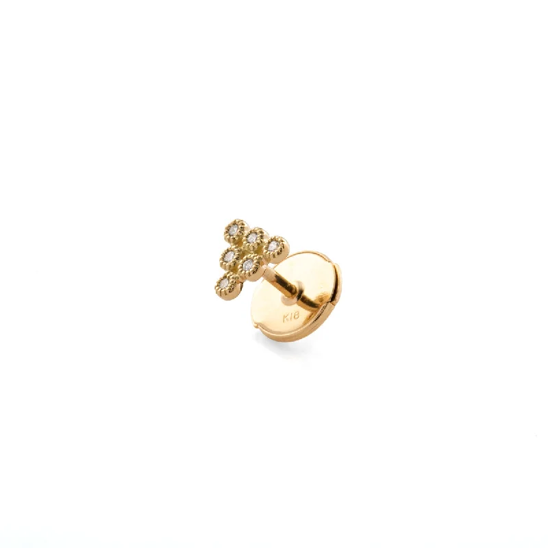 rose gold cartilage barbell 18k Pyramid Diamond Earring Medium size