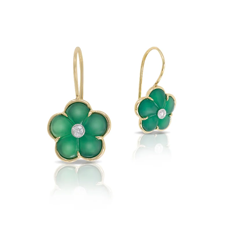 rose gold initial pendant necklace Green Fiore Earrings