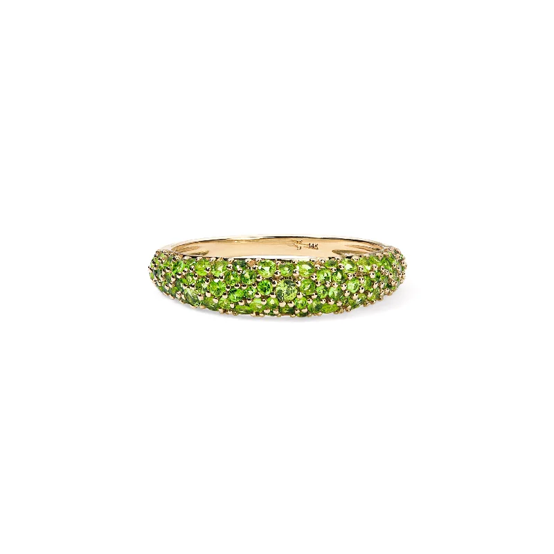 braided wedding ring men Green Tsavorite Pave Stack Ring