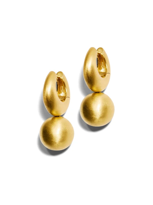 Gumball Puffed Gold Huggie Hoop Earrings