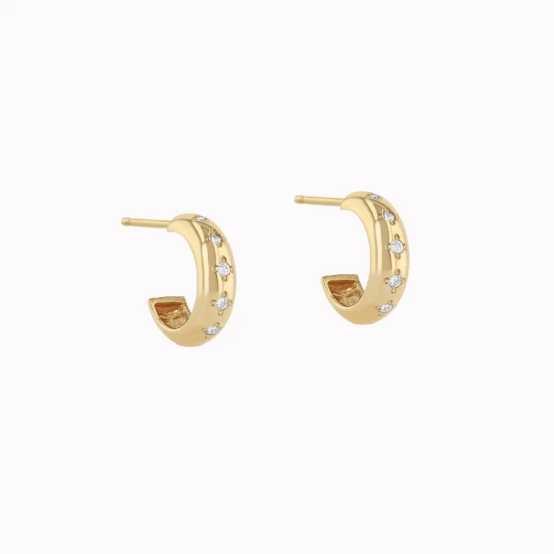 rose gold anklet chain Half Round Huggie Hoop Earrings