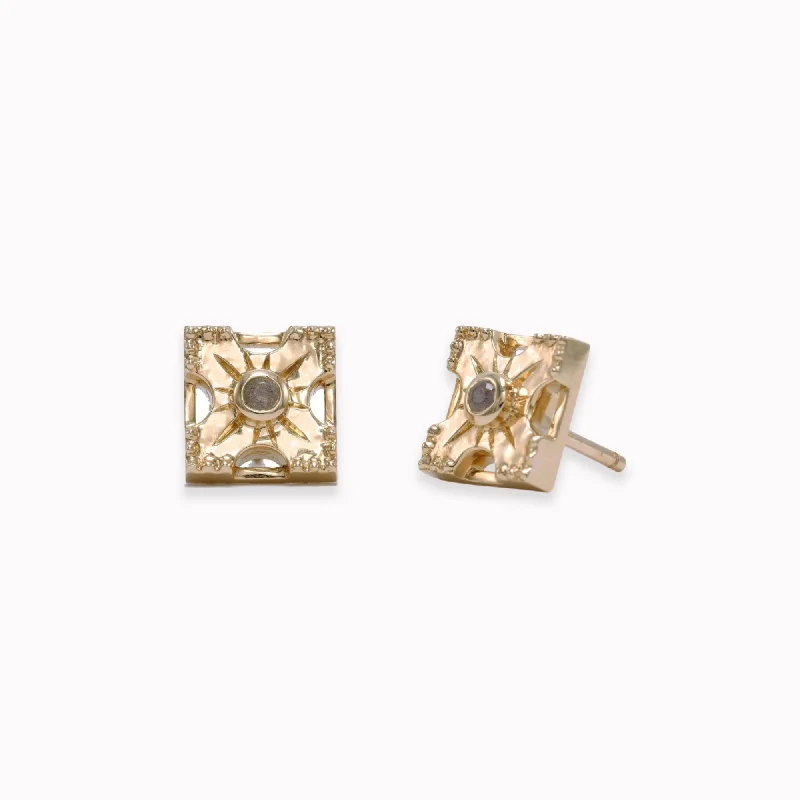personalized hand-stamped bar ring Harmony Gemstone Stud Earrings - Single Stone