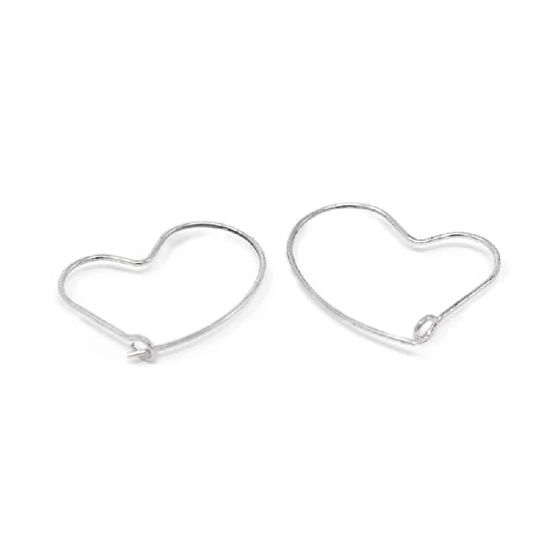 statement gold cuff earrings Heart Hoop Earrings 24kt White Gold Dip